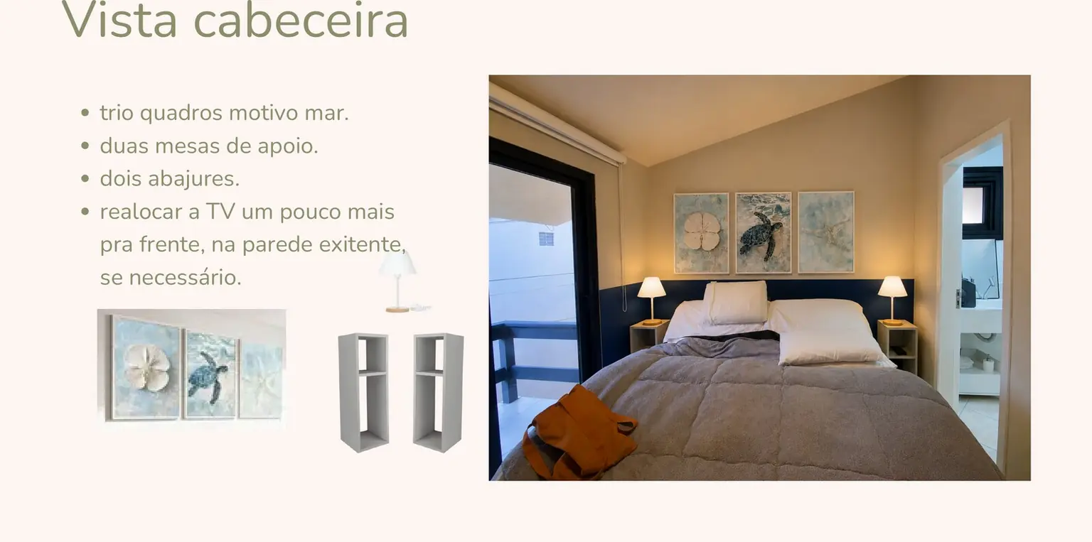 Sobrado Ingleses: a prancha da cabeceira, com as decisões da suíte ao lado da fotografia da cama